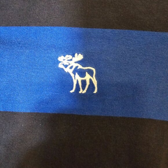 Abercrombie and Fitch Short Sleeve Polo‎ Shirt YXXL Youth Blue Striped - Picture 5 of 5